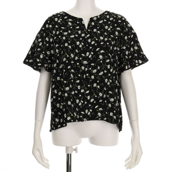 花柄オープンフロントブラウス