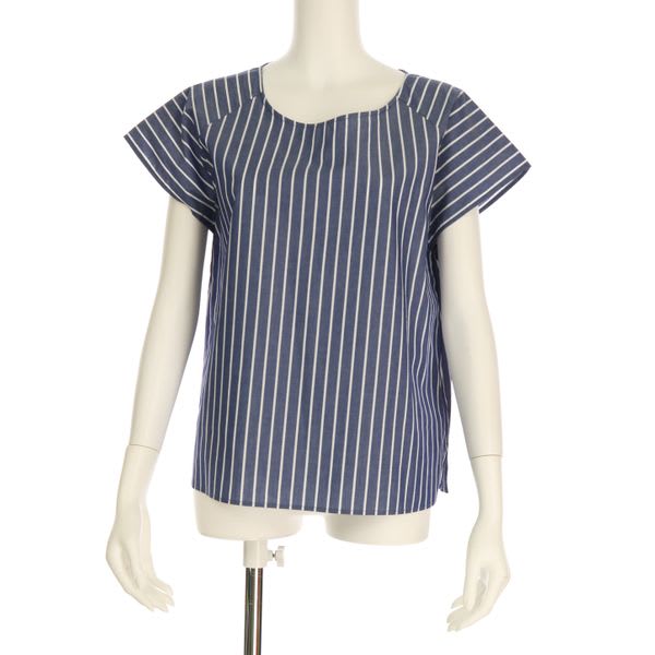 ストライプ柄コットンブラウス