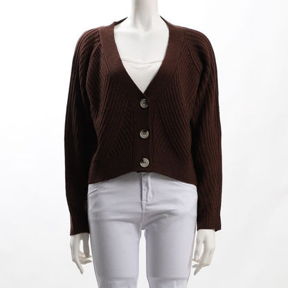 ボタンアクセントVネックカーディガン