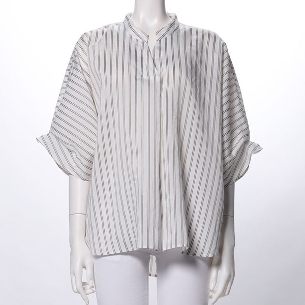 ストライプ柄お袖デザインブラウス