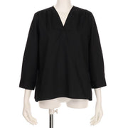 肩ギャザーヴネックブラウス