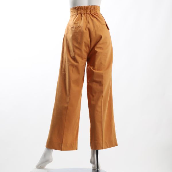 ウエストベルト付きワイドパンツ