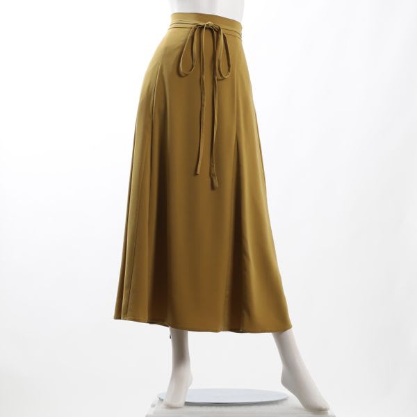 ウエストリボン付きAラインスカート