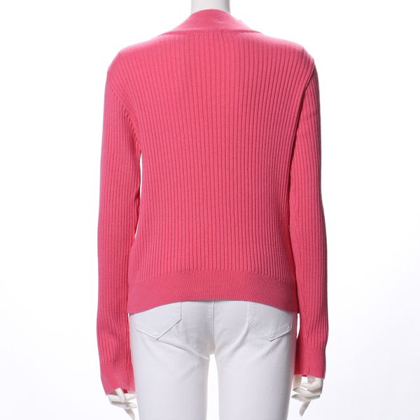 カラーハイネックリブニット