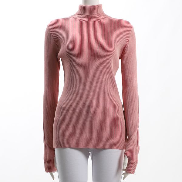 配色リブフィンガーホールニット