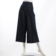 デニム調シャンブレーワイドパンツ