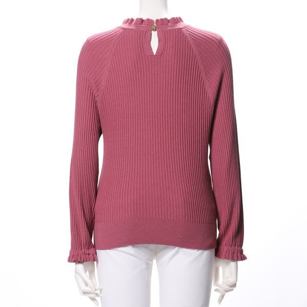 シャーリング衿フリルニット