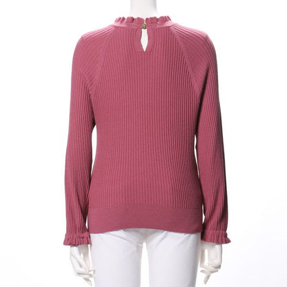 シャーリング衿フリルニット