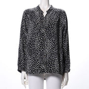 ハートレオパードプリントフロントボタンブラウス