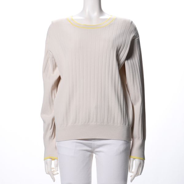 配色デザインリブニット