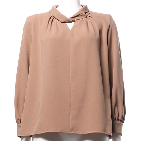 首元ねじりデザインブラウス