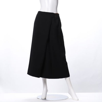 ウエストベルトデザインラップ風セミタイトスカート