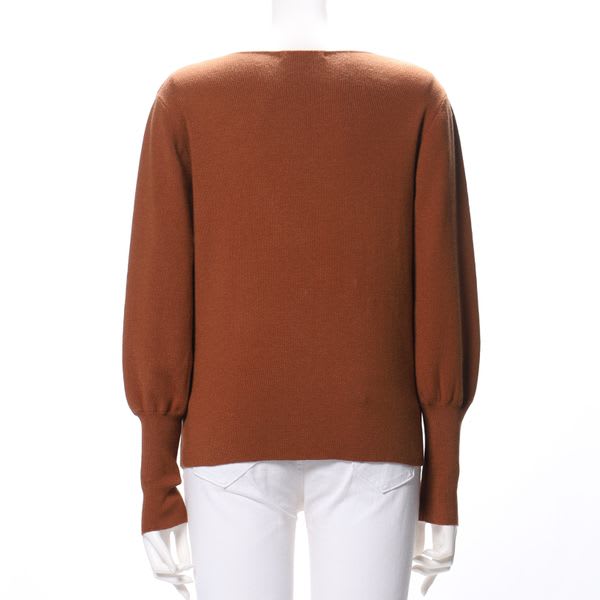 ふんわり袖スクエアネックニット