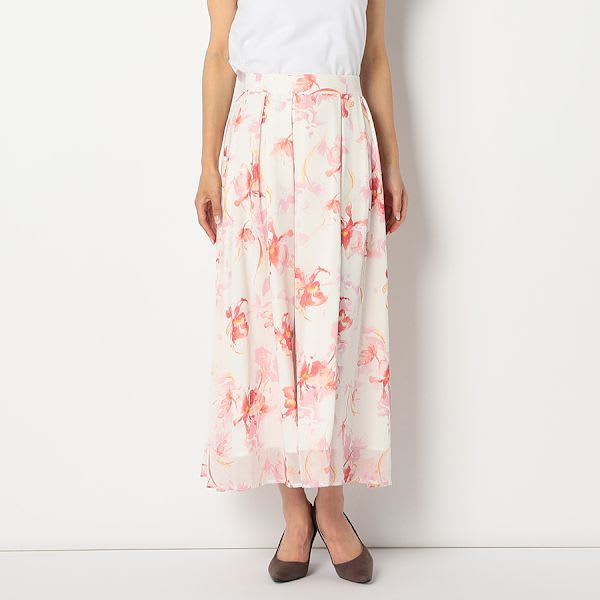 花柄フレアスカート