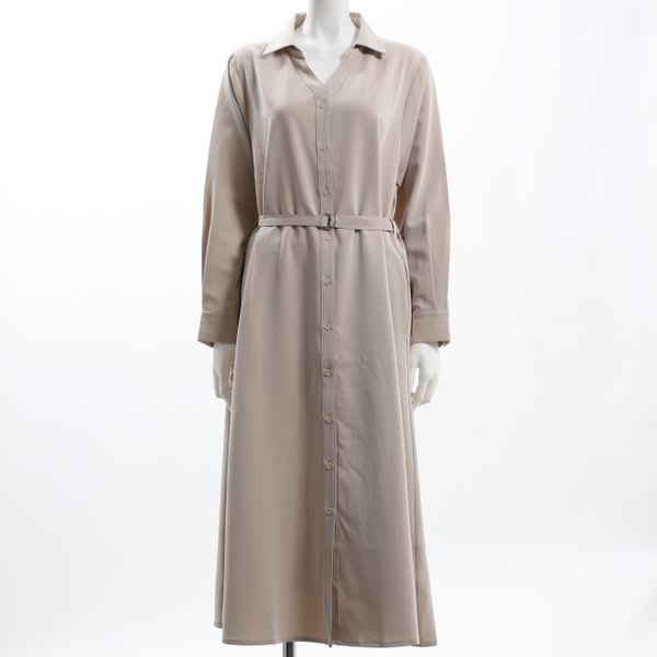 Dカンベルトスキッパーカラーワンピース