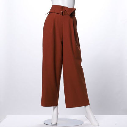 ウエストデザインワイドパンツ