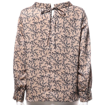 モノクロフラワープリント総柄ブラウス