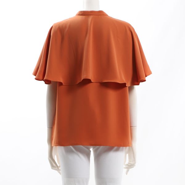 ケープ風デザインバンドカラーブラウス