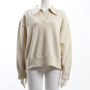 スキッパーネックドロップショルダーニット