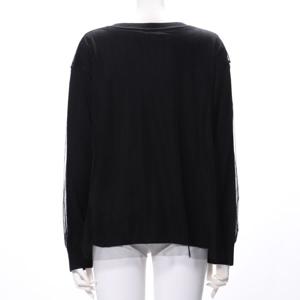 チュールレイヤードニット