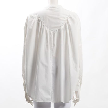 バックギャザーデザイン前開きブラウス