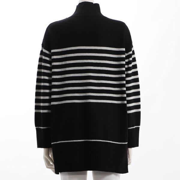 ボーダー柄ドロップショルダーニット