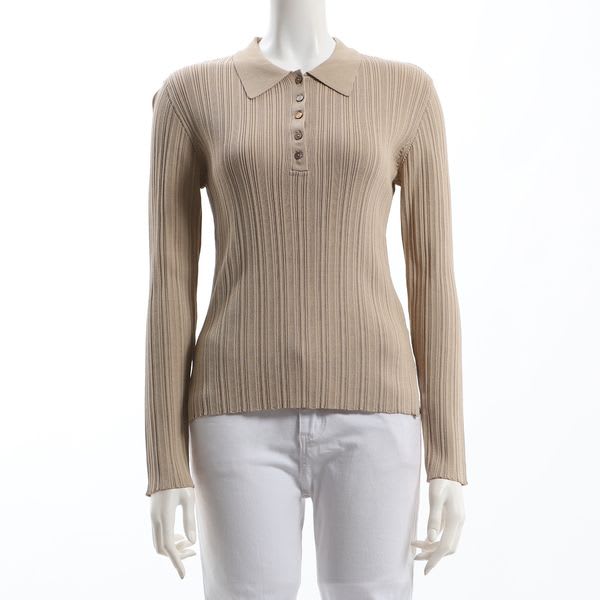 襟付きリブニット