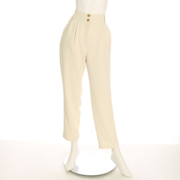 ダブルボタンタック入りテーパードパンツ