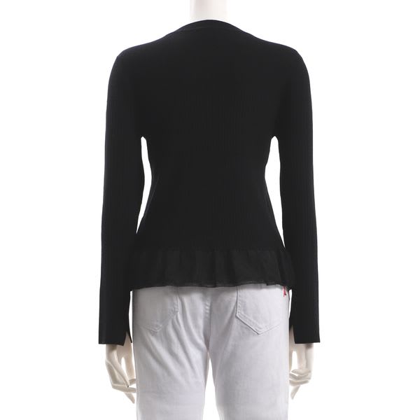 裾切り替えデザインリブニット