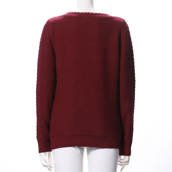 アラン柄Vネックニット