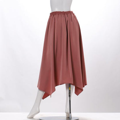 バックゴムイレギュラーヘムフレアスカート