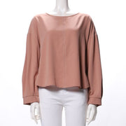 ストレッチジョーゼットドロップショルダーブラウス