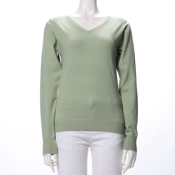 ベーシックデザインVネックニット