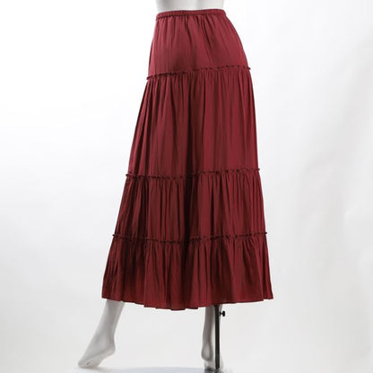 ウエスト総ゴムティアードスカート
