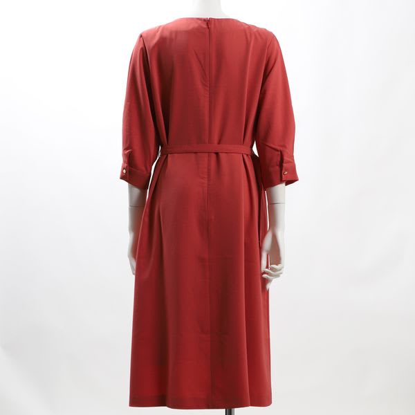 ウエストベルトシンプルワンピース