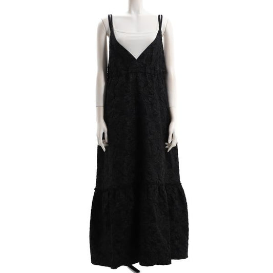 花柄ジャガードハイウエストキャミワンピース