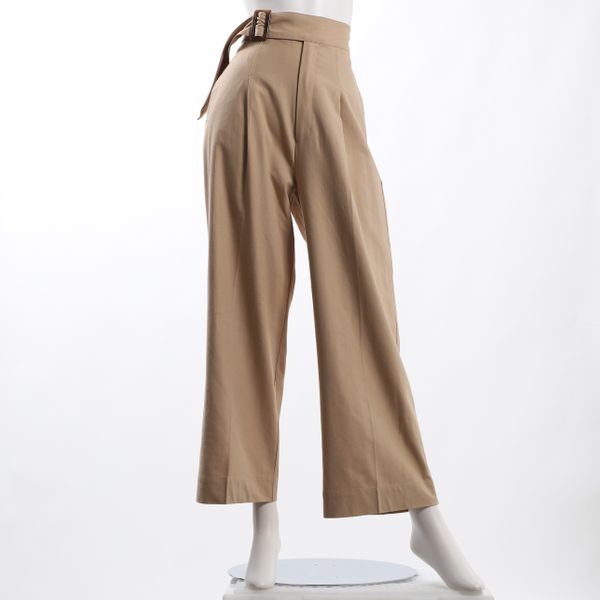 ウエストベルト付きワイドパンツ