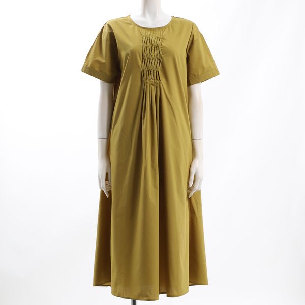 ドロップショルダーツイストピンタックワンピース