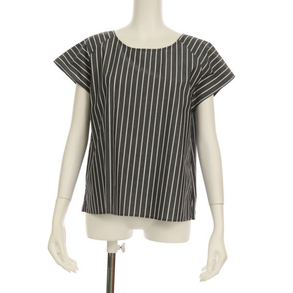 ストライプ柄コットンブラウス