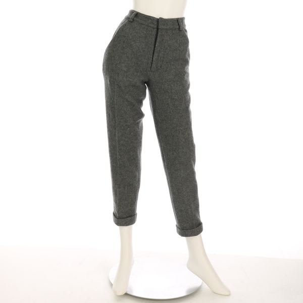 裾ダブルウールパンツ