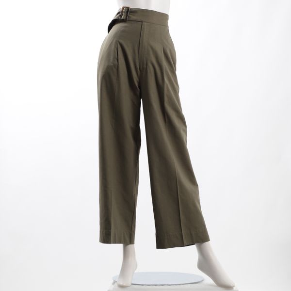 ウエストベルト付きワイドパンツ