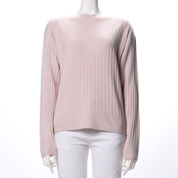 スラッシュドネックリブニット