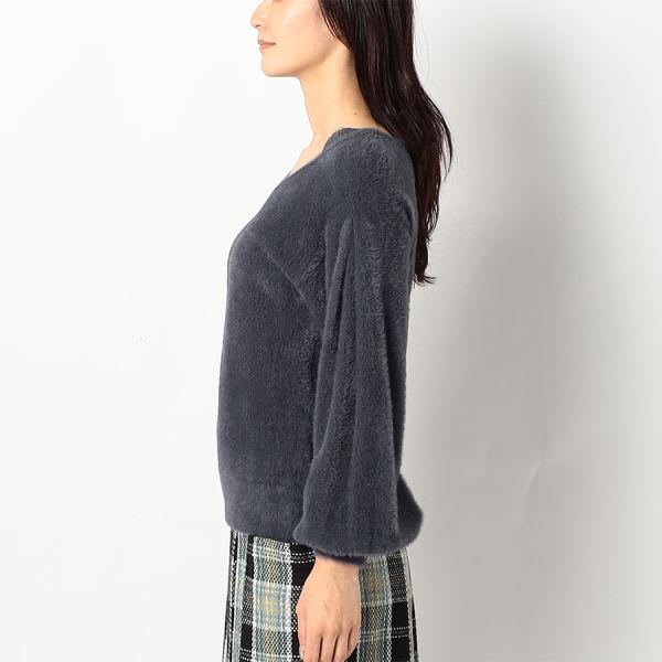 レースドッキングデザインニット