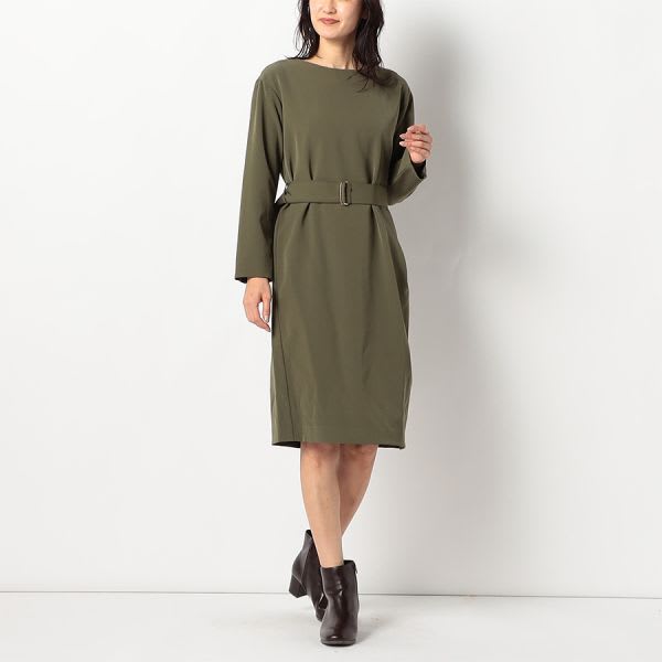 ベルト付きワンピース