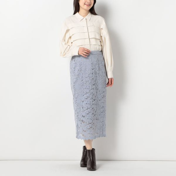レースバックスリットタイトスカート