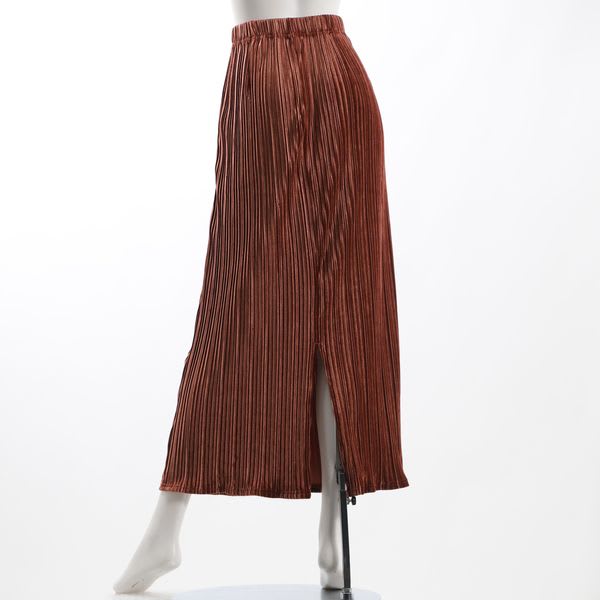 凹凸プリーツベロアタイトスカート