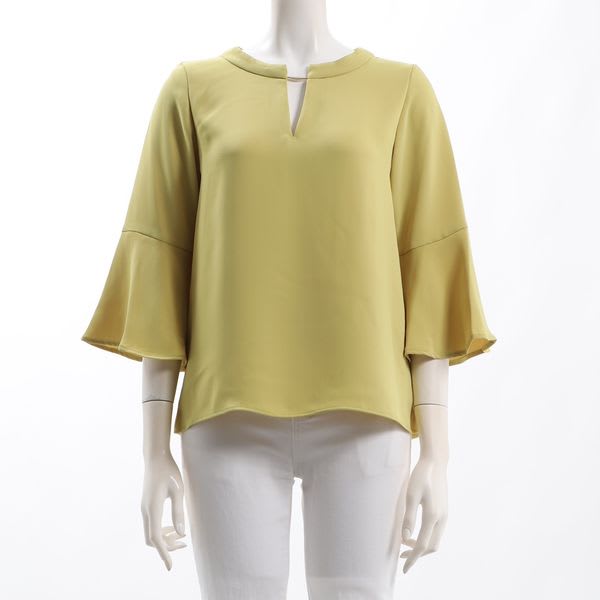 メタルパーツフレアスリーブブラウス