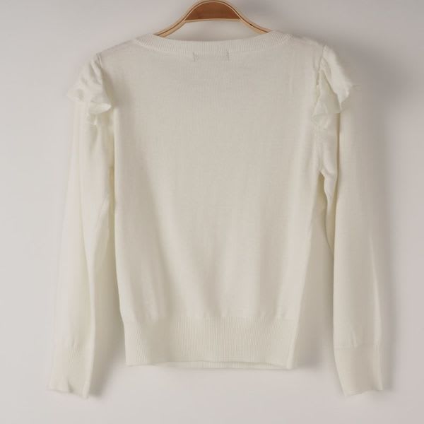 肩フリルニット