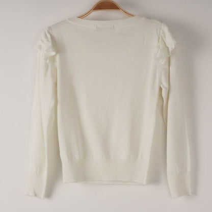 肩フリルニット