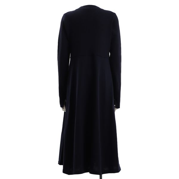 ウエスト切り替えニットワンピース